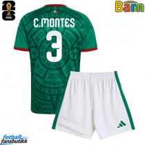Mexico Cesar Montes #3 Hjemmedraktsett Barn EM 2024 Kortermet (+ Korte bukser)